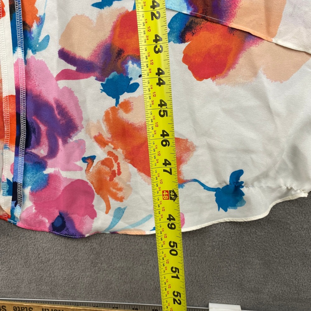 Vince Camuto Women Orange Floral High Low Maxi Dress Sleeveless Size 4 5969 - Picture 5 of 9